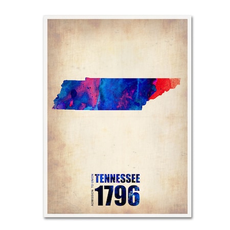 Trademark Fine Art Naxart 'Tennessee Watercolor Map' Canvas Art, 14x19 ALI0172-C1419GG